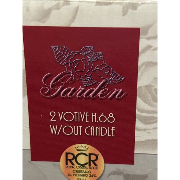 RCR Royal Crystal Rock Italian Crystal Votive Candle Holders 2 New Glass - Picture 8 of 12